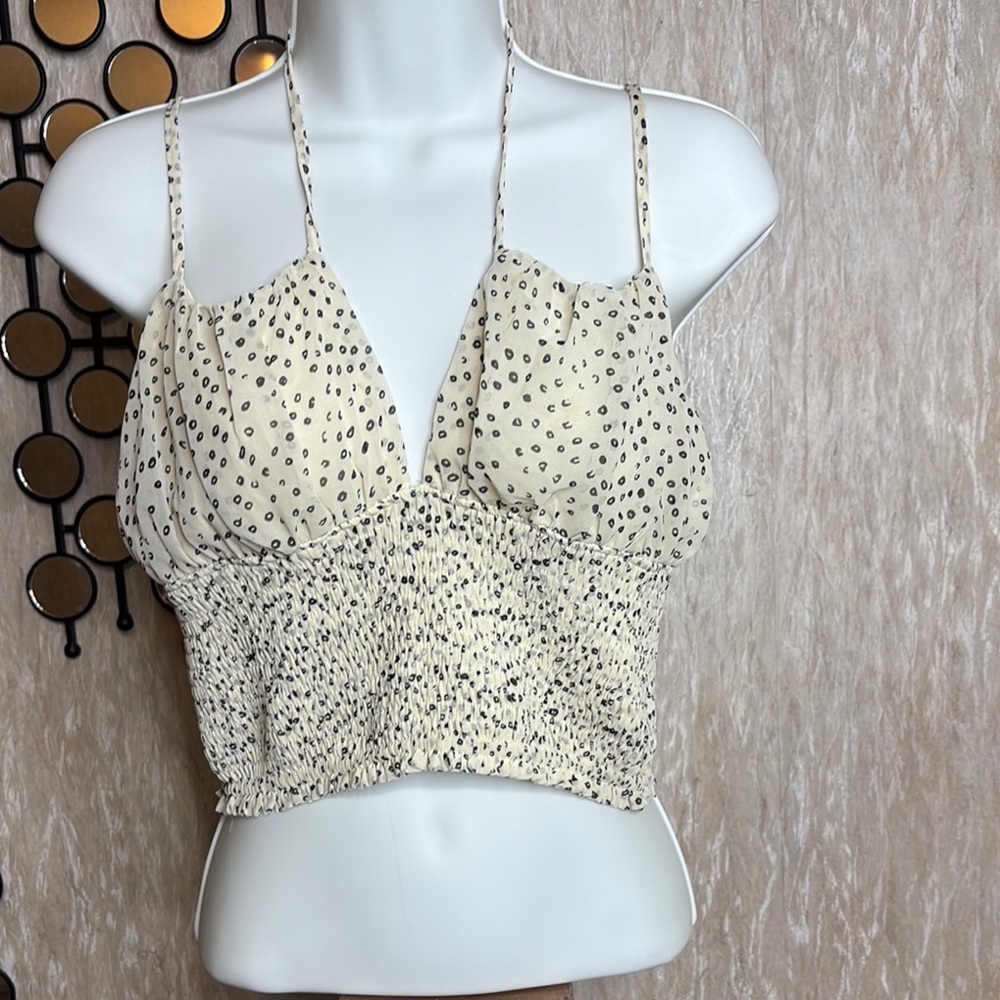 Elegant Cream Polka Dot Camisole
